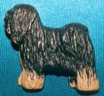 Tibet Terrier Anstecker in black and tan
